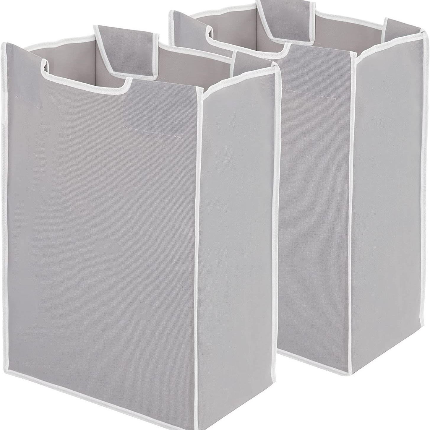 2 Pcs Laundry Sorter Replacement Bags Hamper Cart Removable Replacement Laundry Storage Organizer Bag Hamper Liner, No Hooks (Gray)