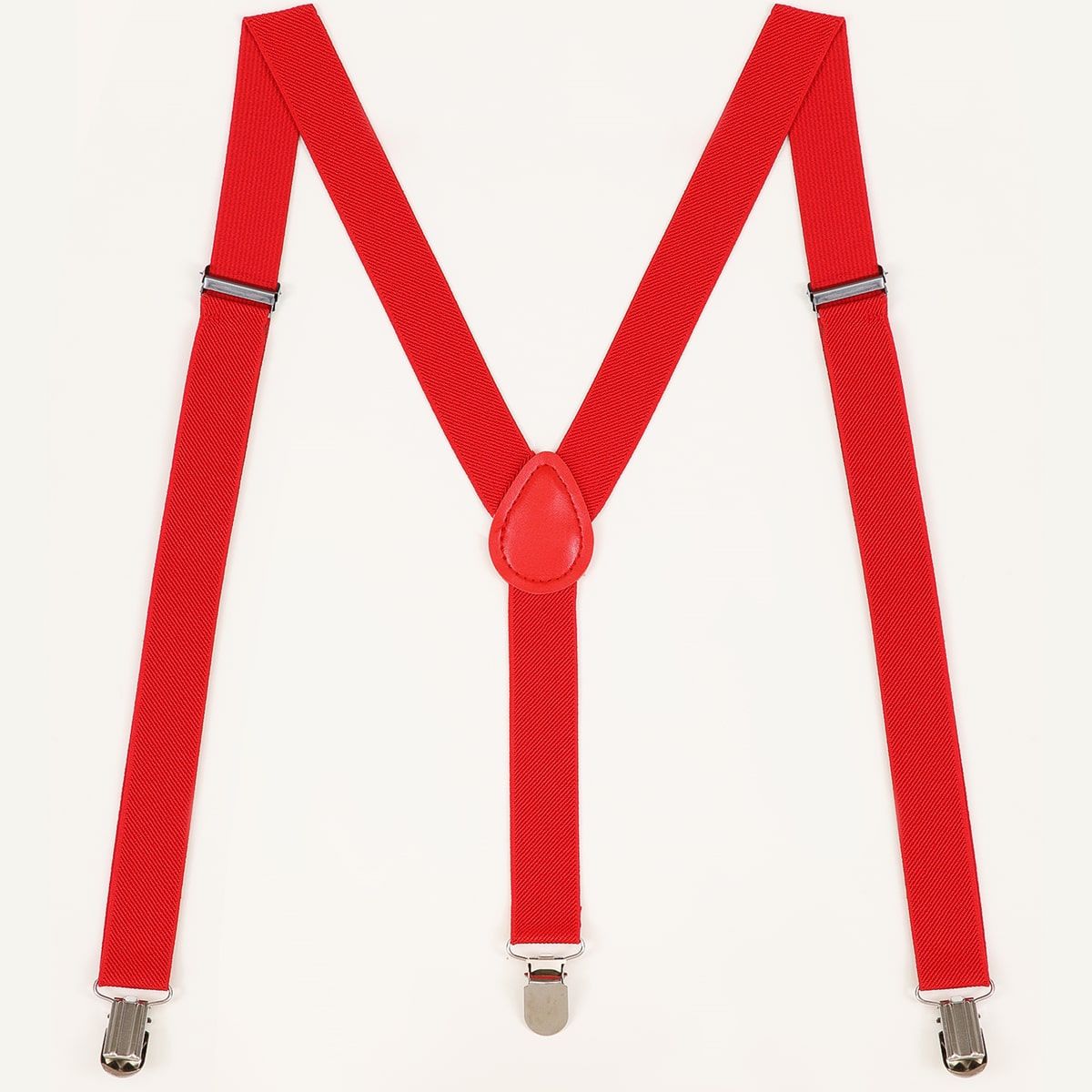 2 pack Women's Suspenders Clips Adjustable Elastic Band Y Shaped Suspender, Suspender with 3 Strong Clips Adjustable Braces (red)