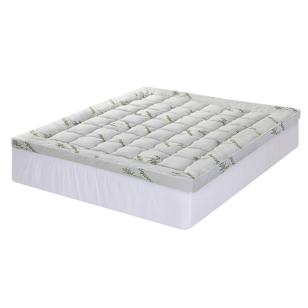 Giselle Bedding 1500GSM Pillowtop Mattress Topper Bamboo Mattress Pad for Back Pain Relief Washable 11cm Thick Bed Cover with 45cm Deep Pocket King โ image 2