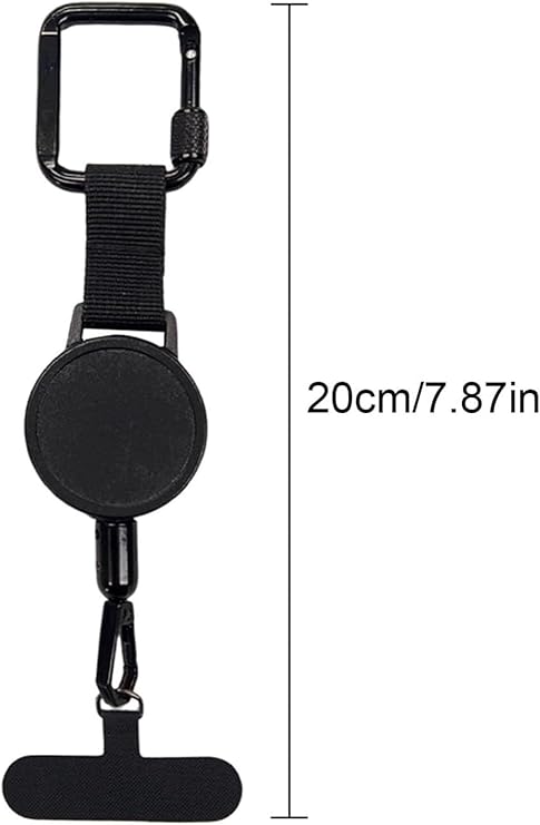 2 Pack Retractable Phone Tethers with Belt Clips, Anti-Theft Safety Lanyards for Smartphones, Keys and Travel Gear, Black โ image 2