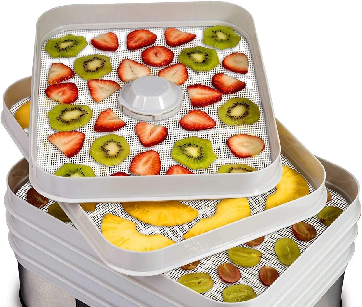 6 Pack Silicone Dehydrator Sheets,Non-stick Food Fruit Mats Reusable Steamer Mesh Mat for Dryer (6, 14 x inch) inch — image 3