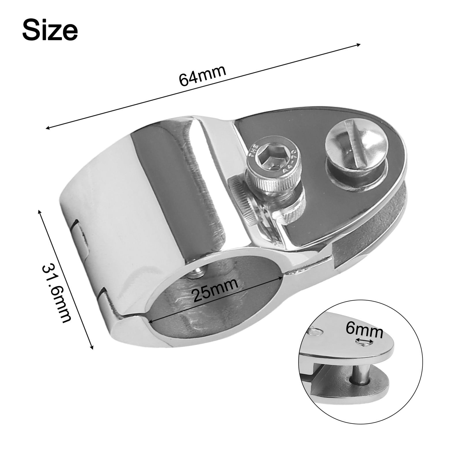 316 Stainless Steel Bimini Top Hinged Jaw Slide Rail Mount For 1 Inch Marine Tubing Accessories Boat Hardware 22Mm 25Mm 25 mm