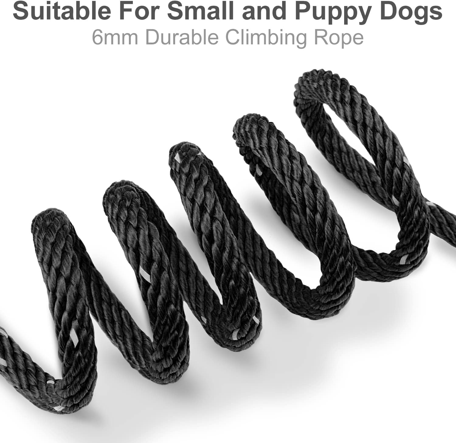 Long Dog Training Leash, 30 FT Tie Out Rope Check Cord with Padded Handle, Reflective Recall Lead for Puppy and Small Dogs, Black ft(Pack of 1) โ image 4