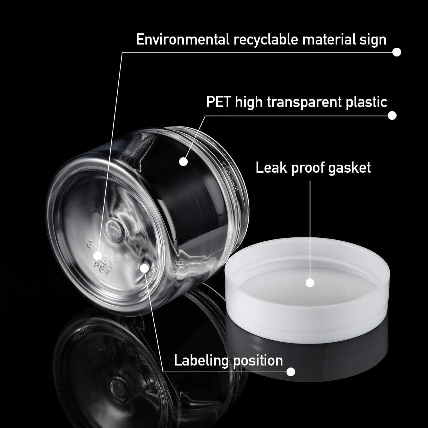 10pcs Transparent Wide Mouth Cream Dispenser White Lid Bottle Plastic Jar - 30ml — image 4