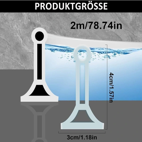 2m Self-Adhesive Shower Strip, 4cm High Waterproof Rubber Strip for Bathroom and Kitchen, Shower Threshold / Water Barrier Black โ image 5