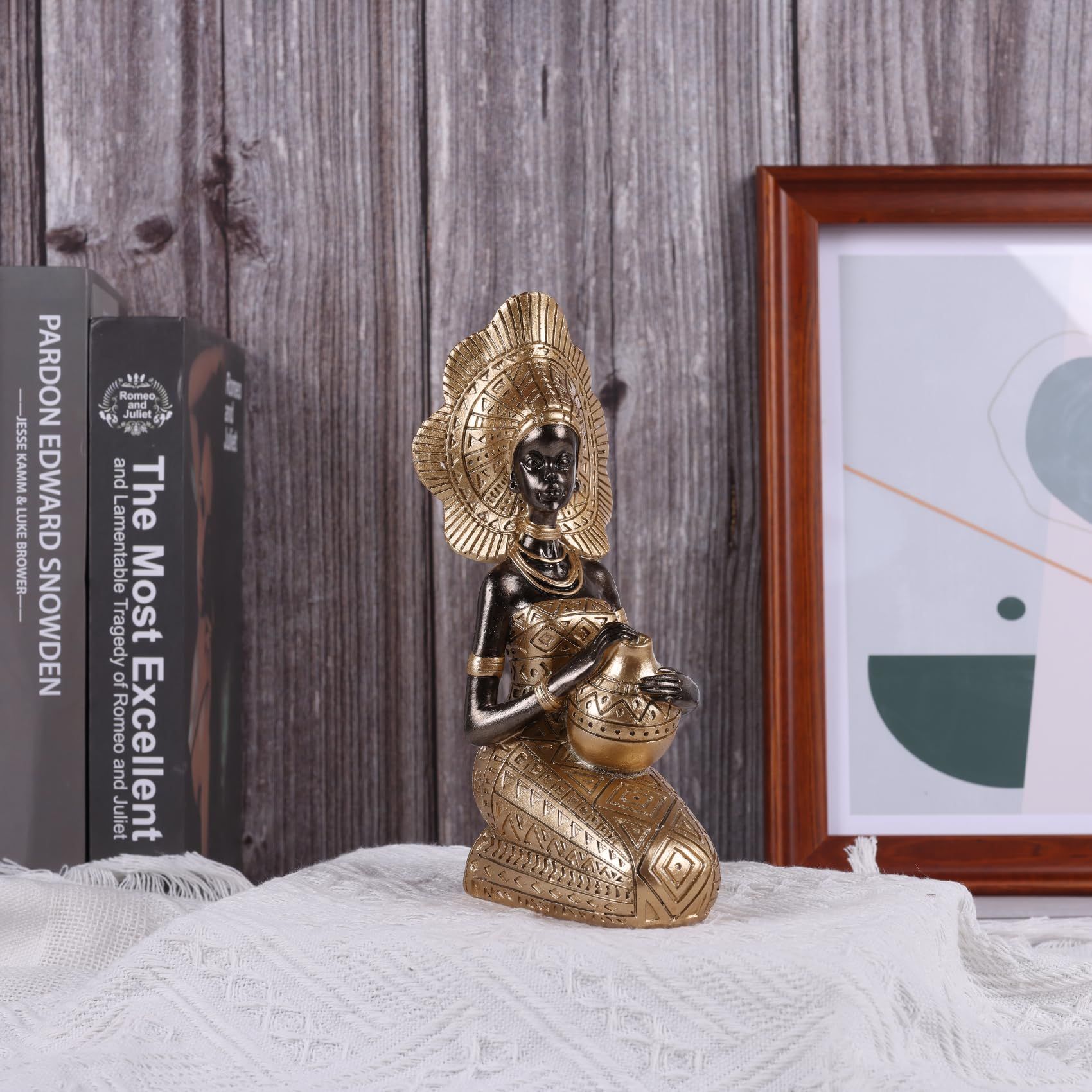 Unique African Lady Statues with Rich Tribal Essence,Sculptures for Home Decor,Weddings and Holidays,Exquisite Handcrafted — image 3