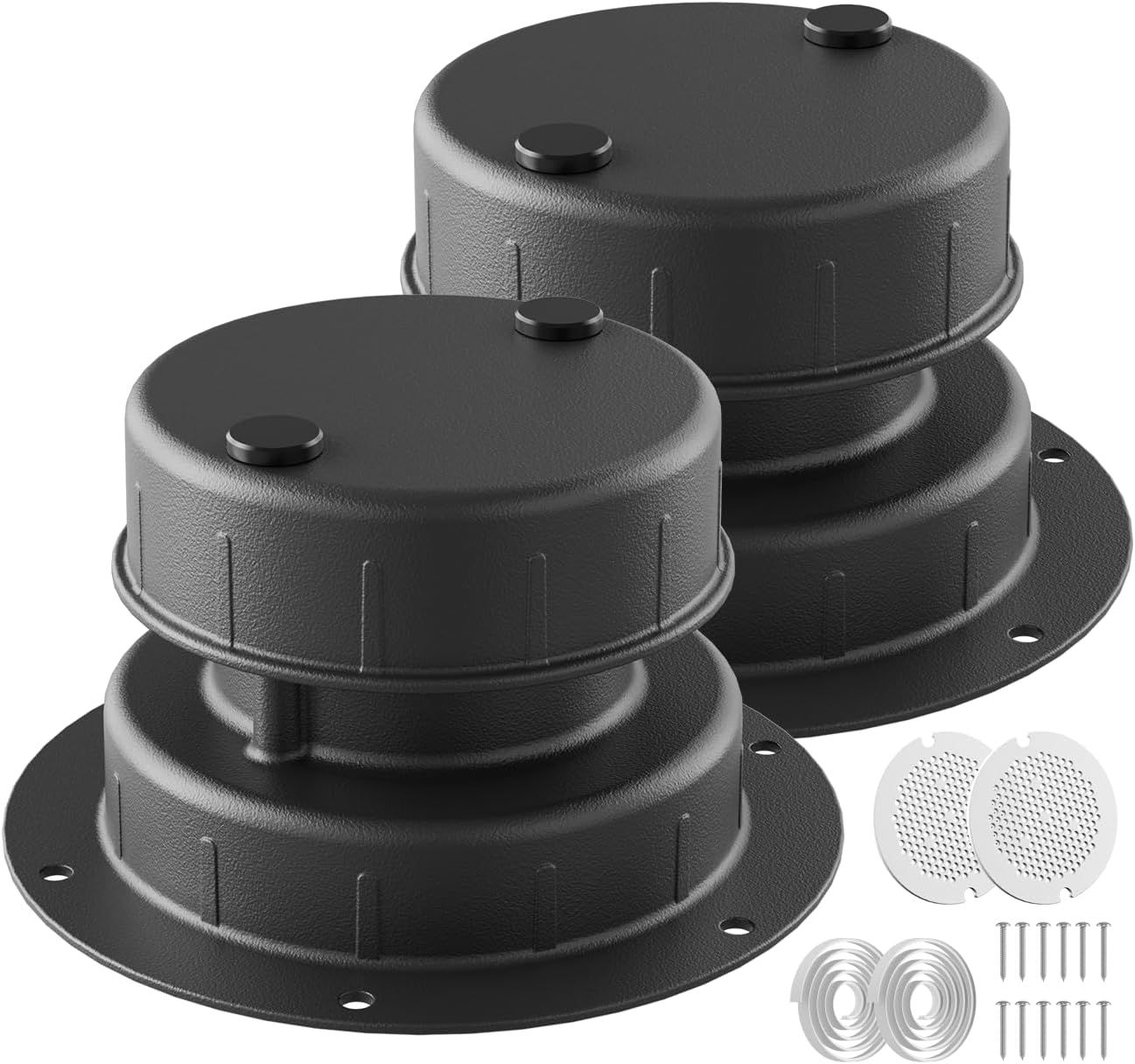 RV Plumbing Vent Cap - Aluminum Trailer Roof Pipe Vent Cover - Weatherproof Durable Replacement for RV Camper Motorhome - White 2-Pack