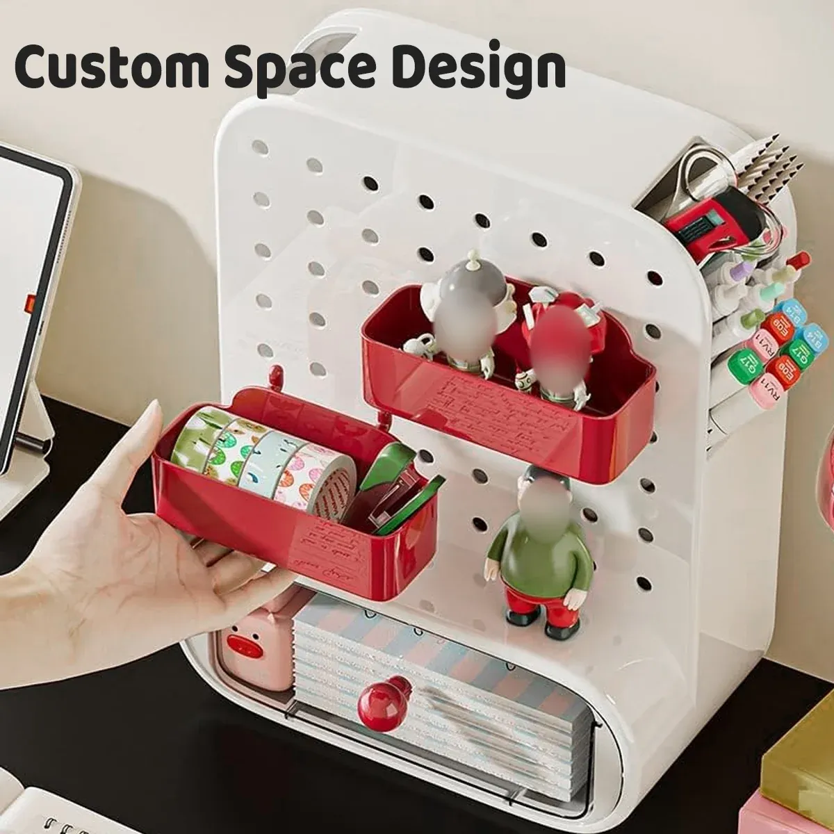 Drawer Pegboard Desktop Storage Box Space Saving for Office Home โ image 6