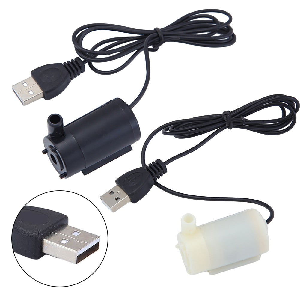 Small Water Pump Silent Submersible USB 5V 1m Cable Garden Outdoor Fountain Tool Black Smile Home Black — image 3