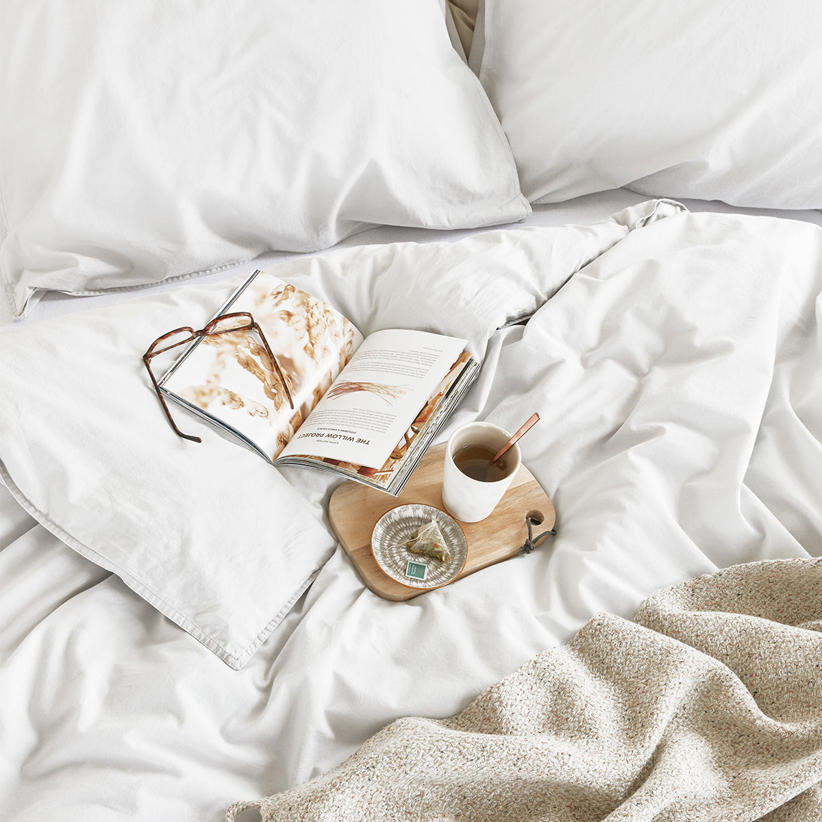 Bedding House Organic Cotton Basic White Quilt Cover Set King — image 3