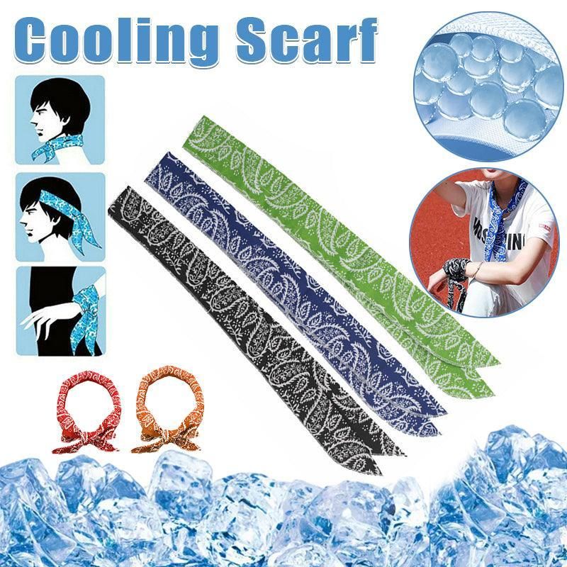 Bandana Headband Cooler Scarf Neck Ice Scarf Wrap Deluxe Outdoor Sport Cooling - Red — image 2