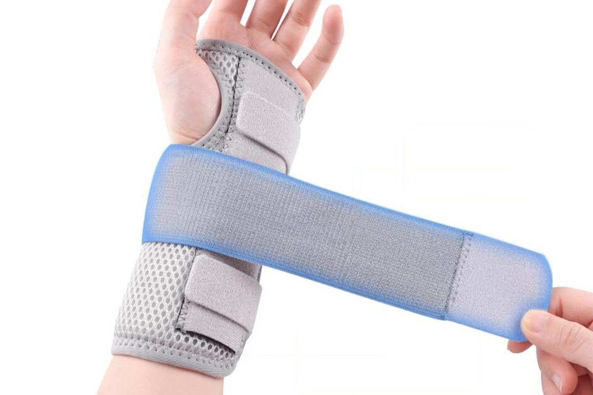 Adjustable Wrist Brace with Removable Steel Splint for Carpal Tunnel Support - Grey & Left & S โ image 2
