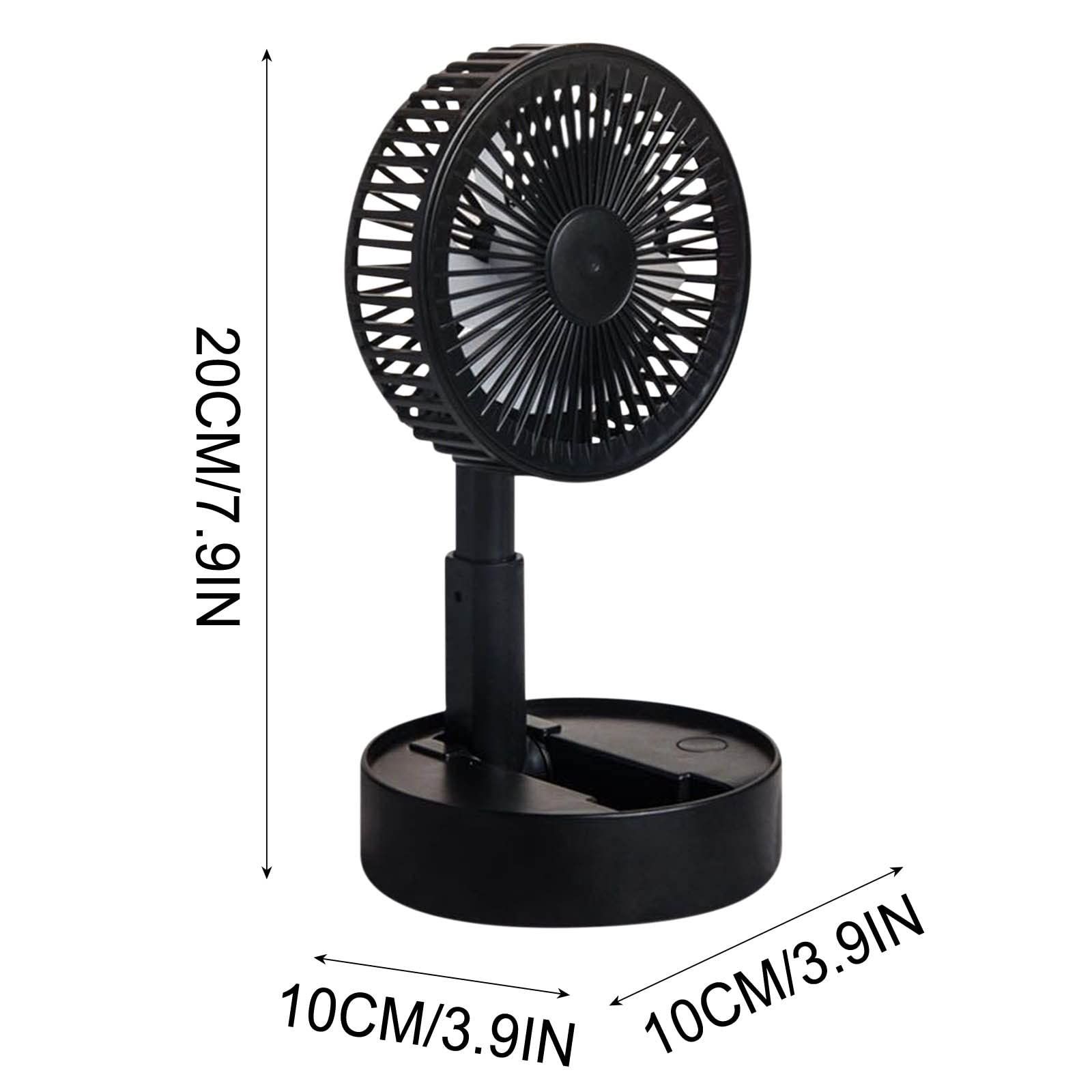 USB Rechargeable Handheld Fan 180 ° Flip Portable Desktop Office Fan Folding Retractable Fan Outdoor Mini Fan - Black — image 3