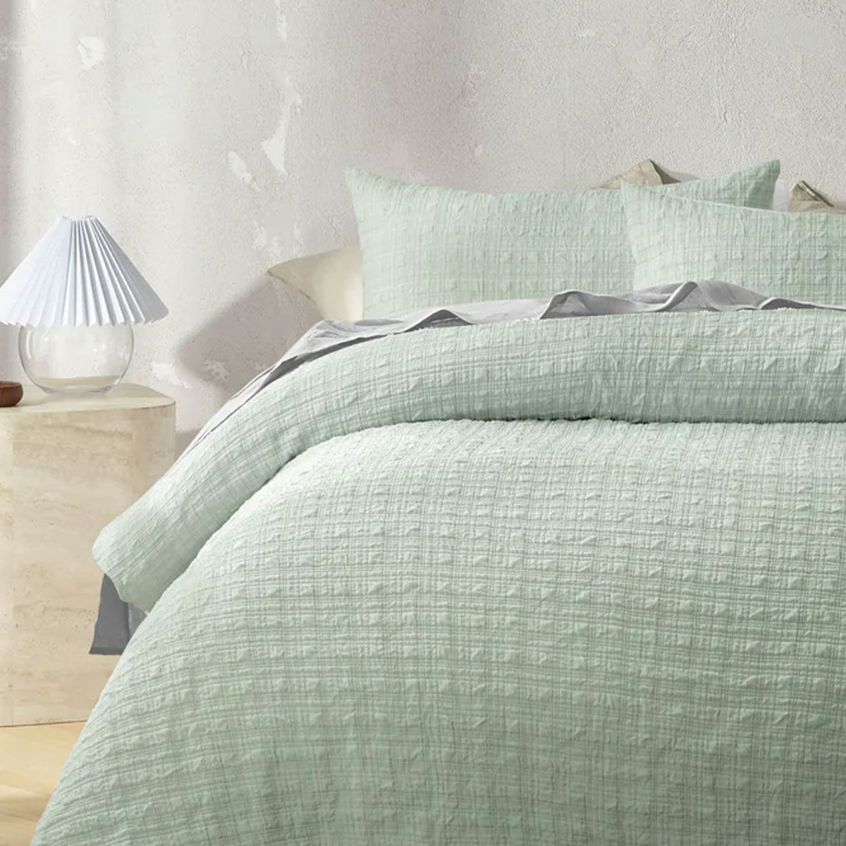 Accessorize Augusta Sage Crinkled Look Quilt Cover Set Double — image 3