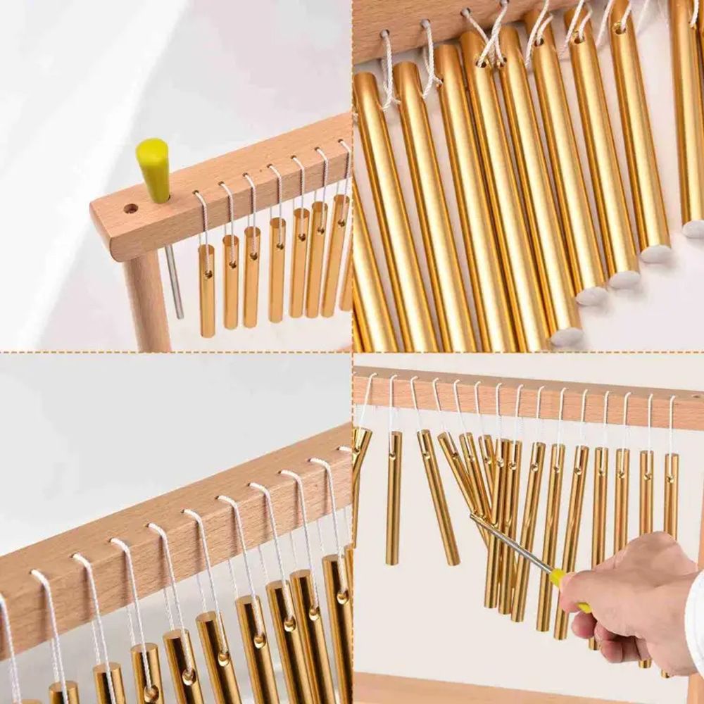 20 Note Chime Wind Chime 20 Bars Instrument Percussion with Mallet (Gold) Chime Table Wind Chime Bar Percussion Instrument Single Row Chime Hand Chimes — image 5