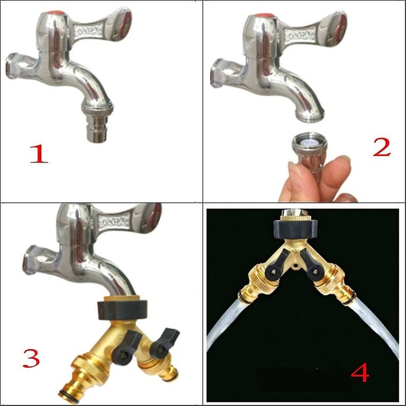 2 Way Y-Shaped Diverter For 3/4" Supply Hose With Separate On/Off Valve For Home Kitchen Garden Outdoor โ image 4