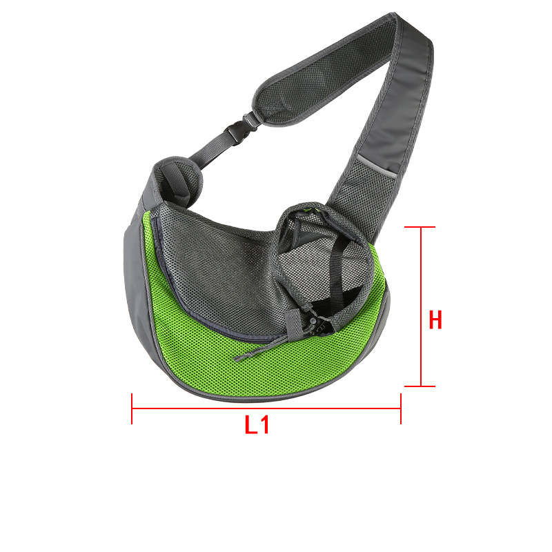Green Portable Pet Sling Backpack for Small Dogs and Cats β Size S with Breathable Mesh Design