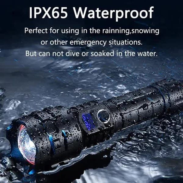 Black Gray LED Flashlight Digital Display Flashlight High-Intensity Flashlight — image 4