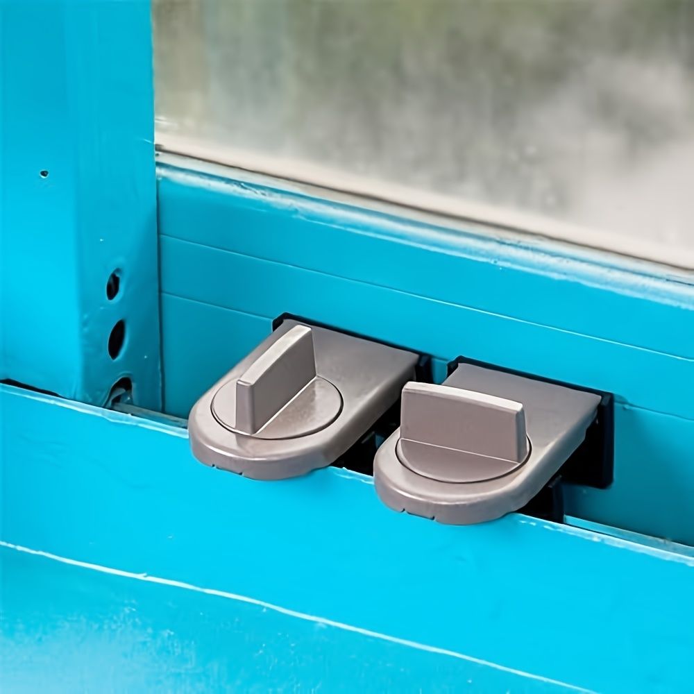 Window Lock Stopper 4pcs Set, Anti-theft Window Stopper, Safety Lock with Key for Sliding Doors and Windows 4pcs — image 2