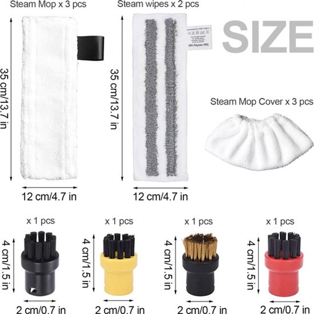 Accessory Set Suitable For Kärcher Easyfix Sc2, Sc3, Sc4 & Sc5 - Steam Cleaner Accessories - 12-Piece - Replacement Microfiber Cloths - Mop Pad - Steam Cleaner — image 5