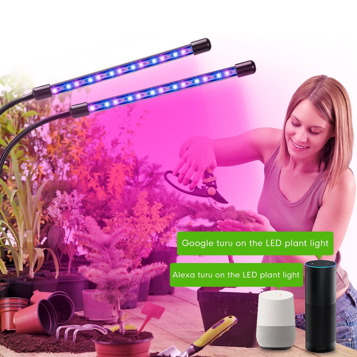 LED plant growth light, plant light clip, timed full spectrum sunlight, succulent flower herb seedling supplement light — image 2