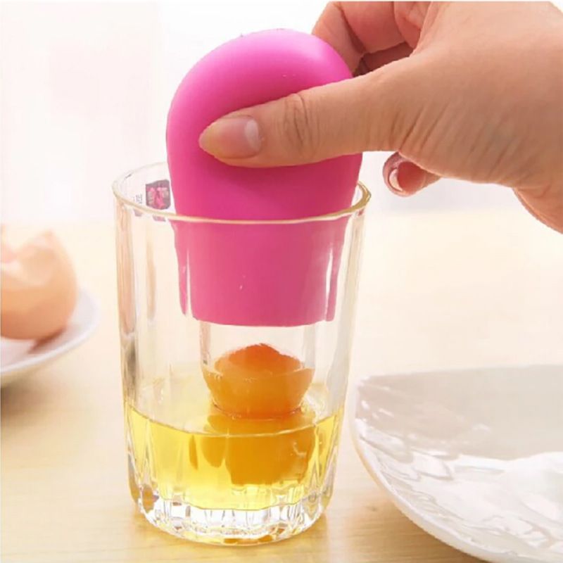 1 PCS Creative Yolk Suction Silicone Egg Separator Egg White Yolk Separator Egg white and egg yolk separator — image 2