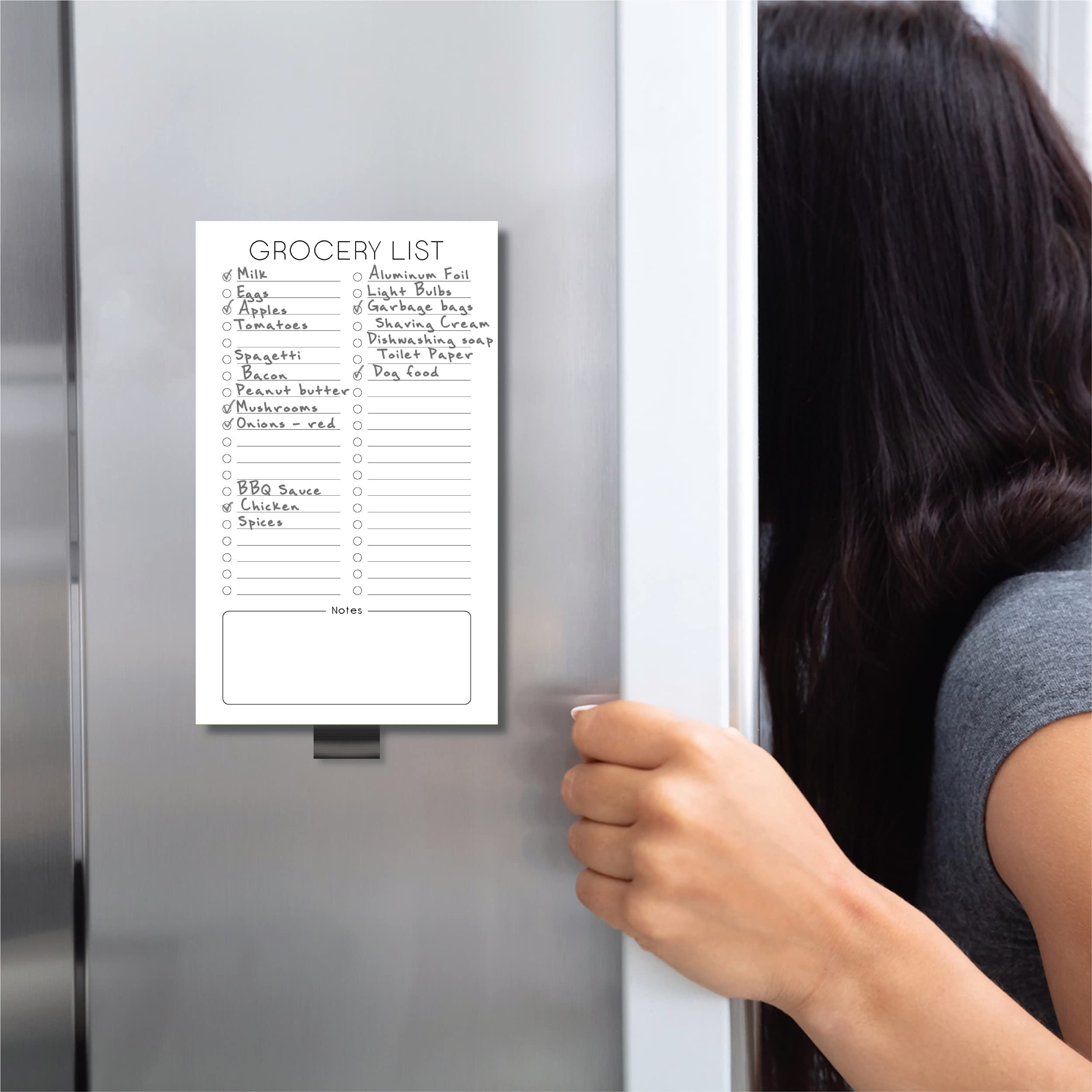 Grocery List Magnetic Notepad for Refrigerator | For Shopping Lists Minimalistic Memo Note Pad for Fridge — image 3