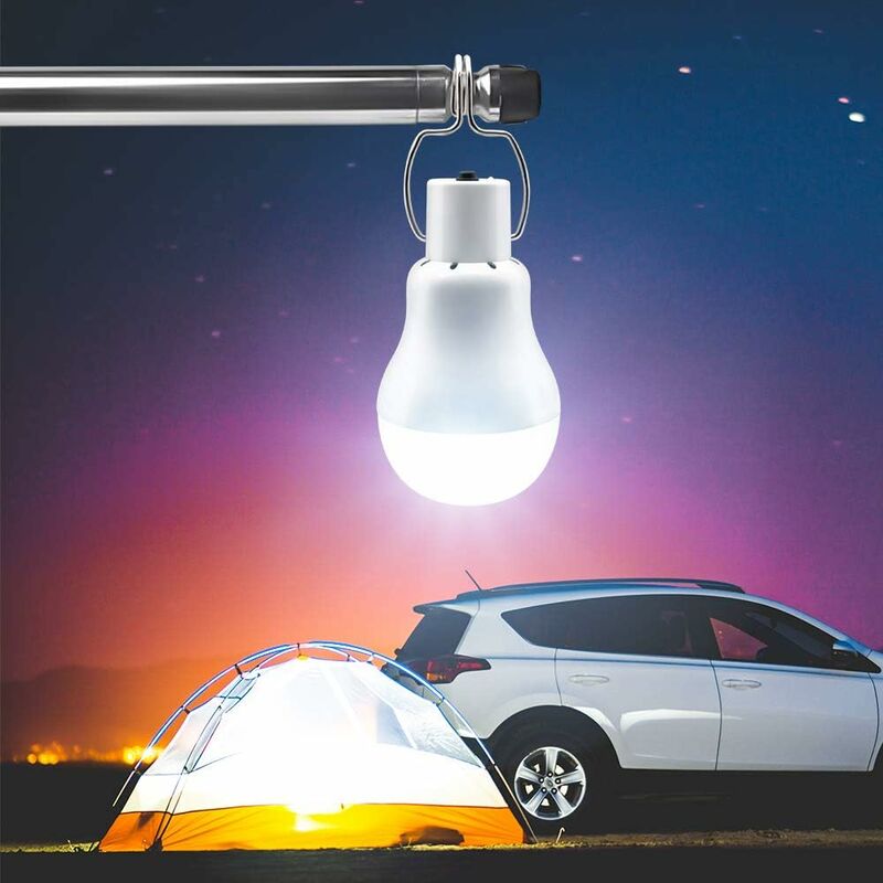 Portable Solar Light LED Bulb Solar Powered With Solar Panel For Garden, Patio, Indoor, Outdoor, Hiking, Camping, Tent โ image 4
