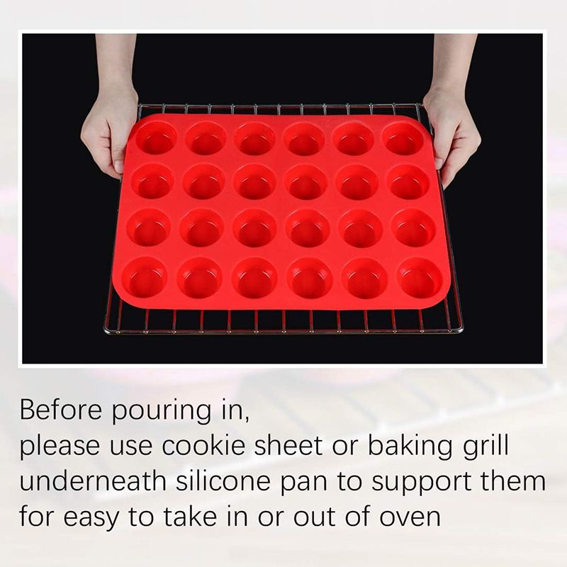 Silicone Mini Muffin Pan 24 Cups Mini Cupcake Pans, BPA Free Mini Muffin Tin for Baking Nonstick 1pcs โ image 5