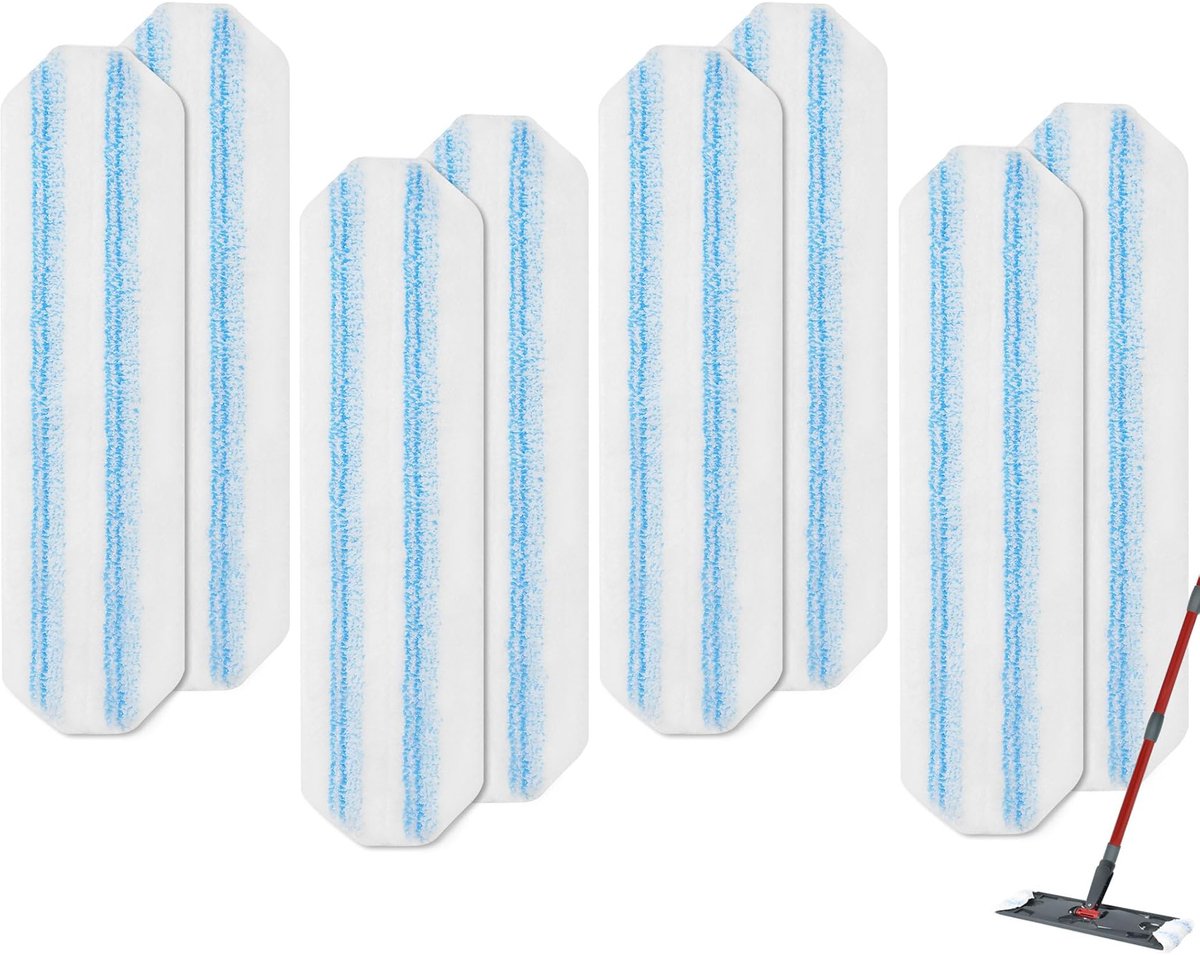 8-Pack - Microfiber mop pad replacement suitable for O Cedar H2pro mop system - Mop head replacement suitable for O-Cedar/Vileda H2pro - Machine washable