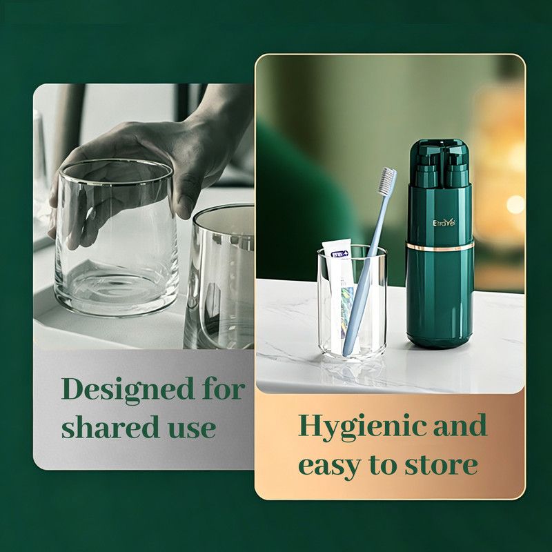 8-in-1 Portable Travel Toiletry Organizer Cup, Travel-Sized Toiletry Set for Business Trips and Vacations, Multifunctional All-in-One Travel Essential - White — image 6
