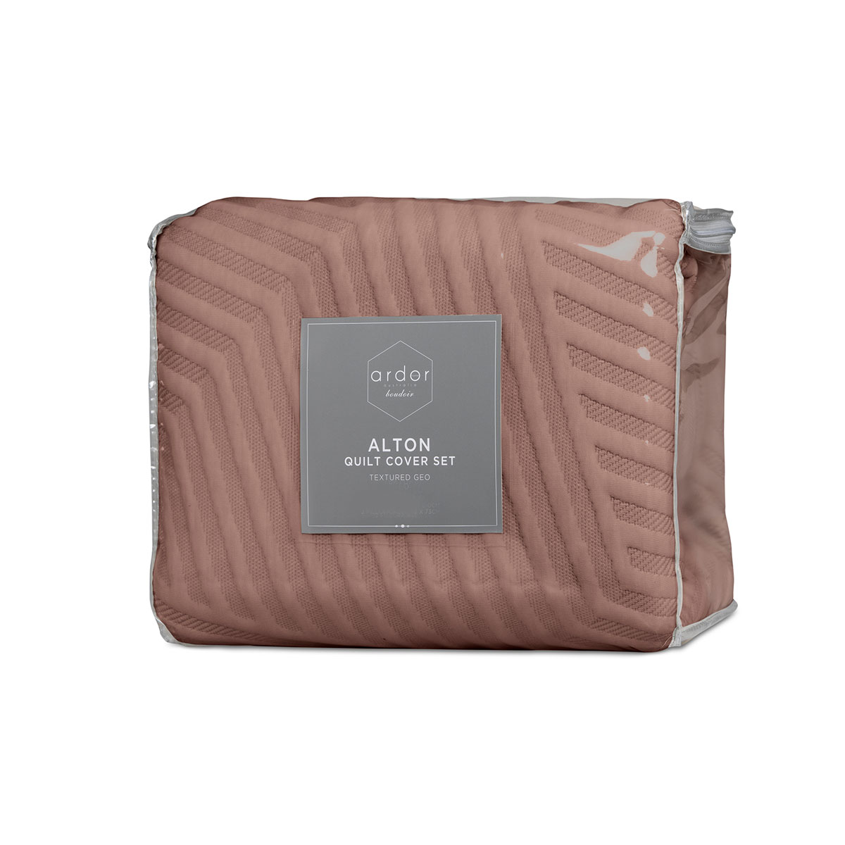 Ardor Alton Burlwood Jacquard Embossed Texture Geo Quilt Cover Set Queen โ image 4