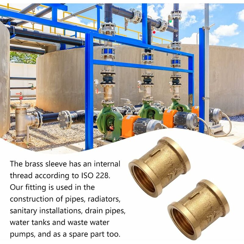 Female Straight Couplings, Female Connector Accessories, Female Connecting Pipe Threads, Female Connectors, 1/2 Brass โ image 4
