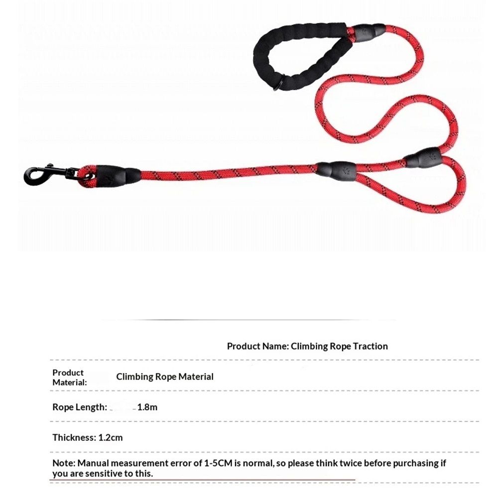 Dog Leash Heavy Duty 6ft, Double Handle Dog Leash with Padded Handle for Traffic Control, Reflective Rope Leashes for Large and Medium Dogs Night Control — image 4