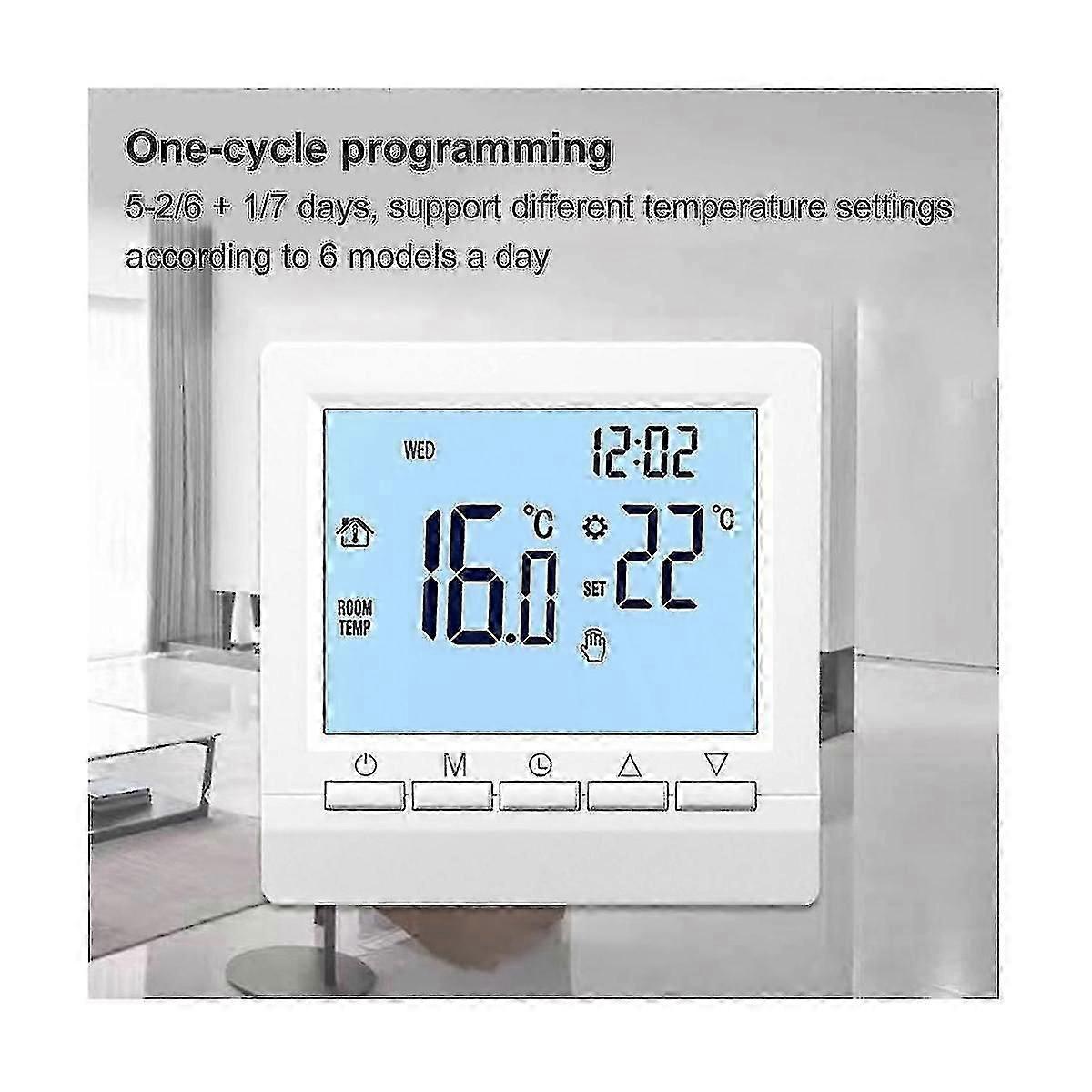 Backlight LCD Thermostat Wall Heating Temperature Controller Blue Light Display โ image 2