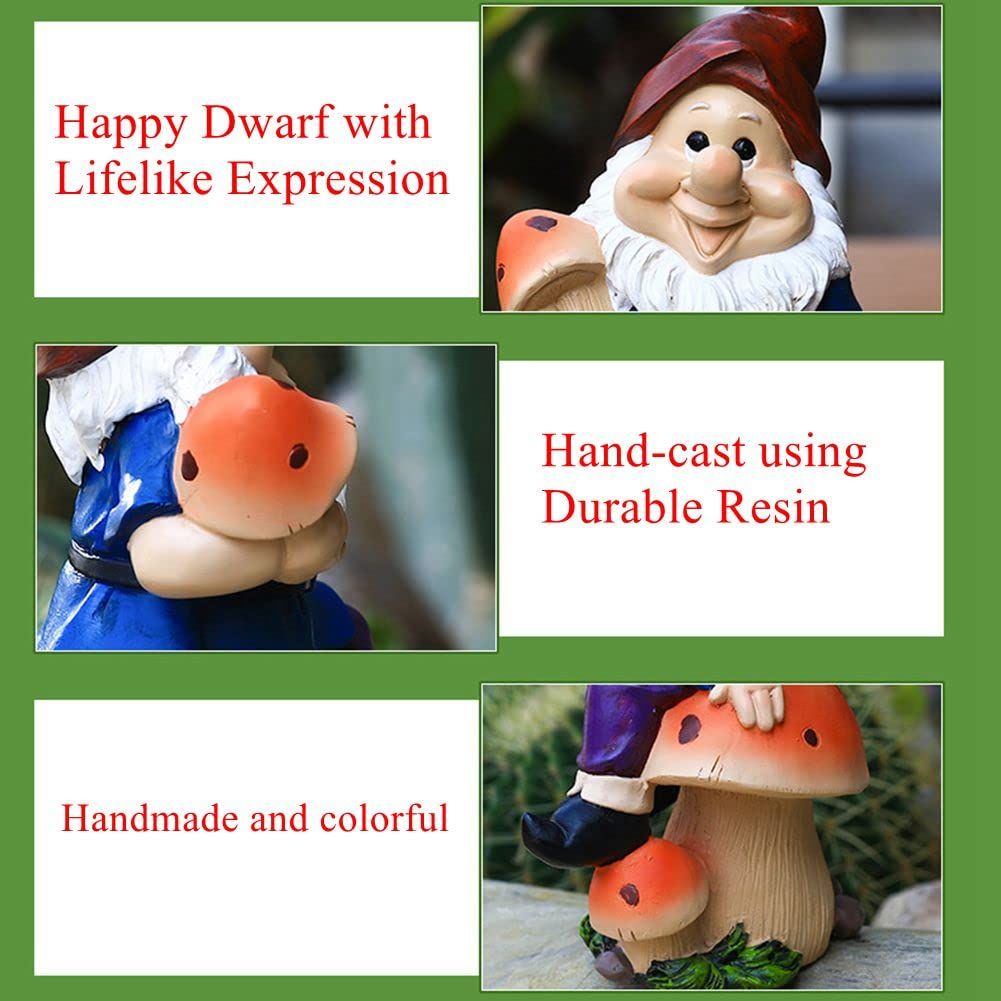 Outdoor Garden Floor Mushroom Dwarf Decoration Cartoon Gnomes Sculpture Decoration Resin Craft Creative Ornaments — image 5