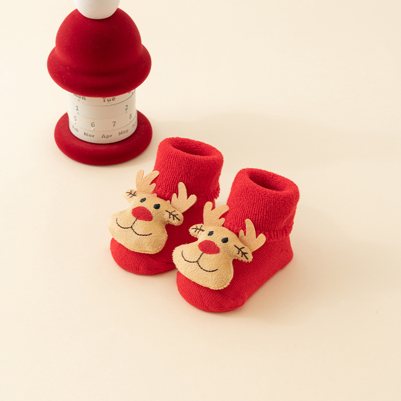 Baby Christmas Socks - Non-Slip Baby Socks - Warm House Socks - First Christmas - Santa Claus - Reindeer - Christmas Tree - Christmas Boots - Winter Booties โ image 5