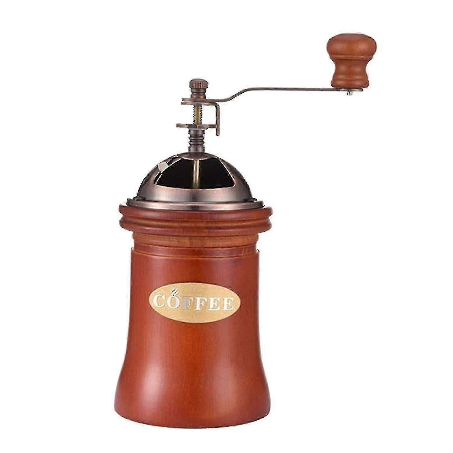 Manual Coffee Grinder - Retro Wooden Hand Burr Grinder with Drawer