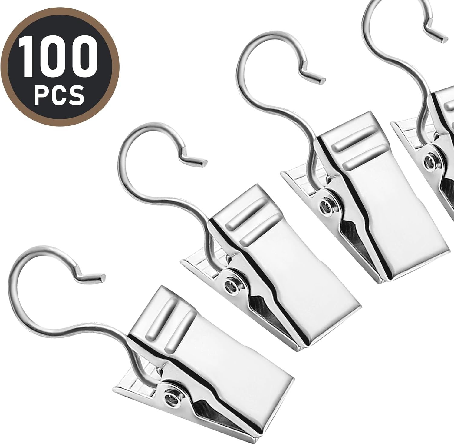 Small Hanging Clip for Curtains - 100 Pack Camper Awning Lights Clips with Light Hanger Hooks, Best for Camp Tent Photo Display Indoor Outdoor โ image 2