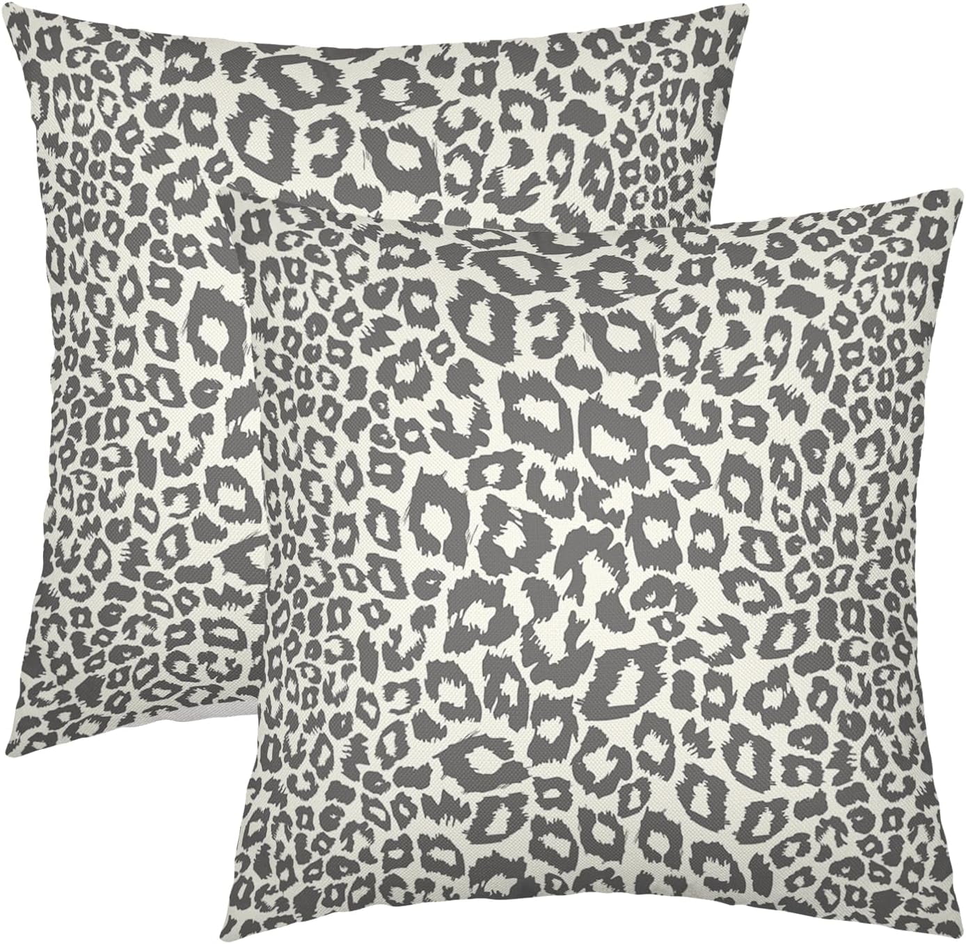 Lime Green White Leopard Print Pillow Covers 18x18 Inch Set of 2 Cheetah Animal Spots Decorative Throw Pillows For Couch Farmhouse Chinoiserie Pillow Cases