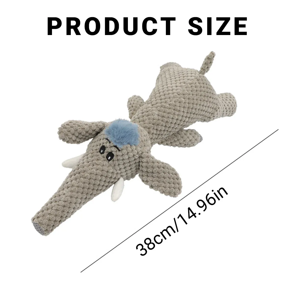 Pet Plush Corn Fleece Squeaky Toy Chew Teeth Cleaning For Dogs Puppies Safe Soft - Grey — image 4