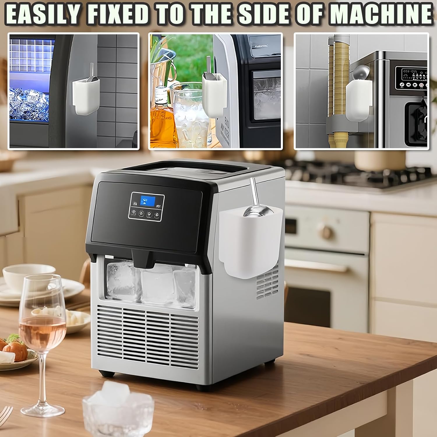 Ice Scoop Holder for Ice Machine Small Self-Adhesive Ice Scoop Holder for Ice Machine and Freezer Wall Mounted Storage Box for IceCream Scoops Keep Ice Scoops — image 4