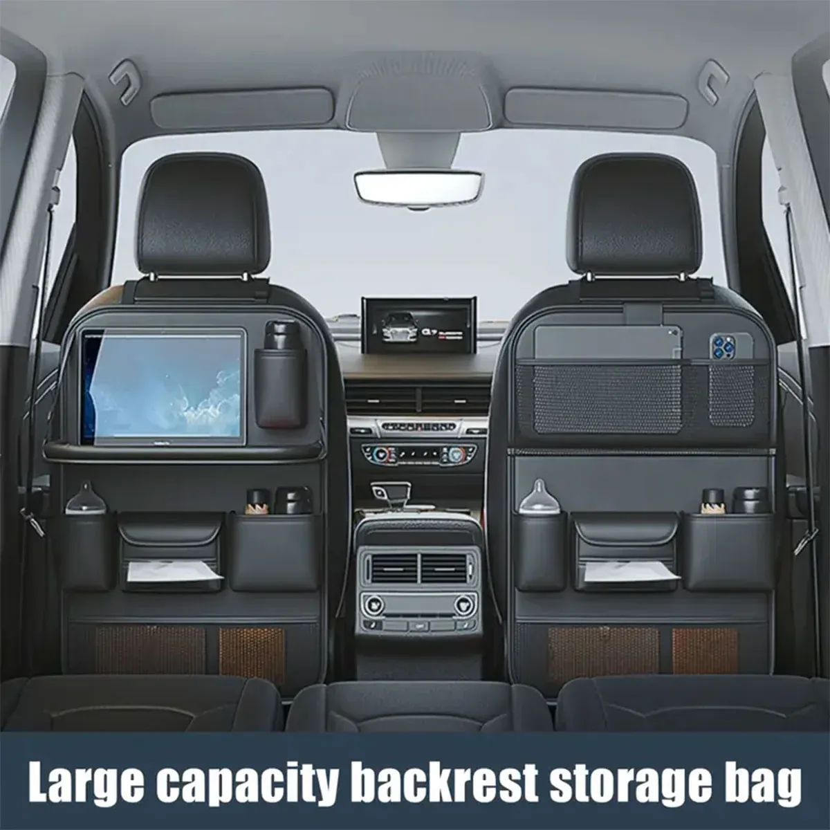 Backrest Storage Organizer Bag with Foldable Table for Vehicle Travel and Daily Use β image 4