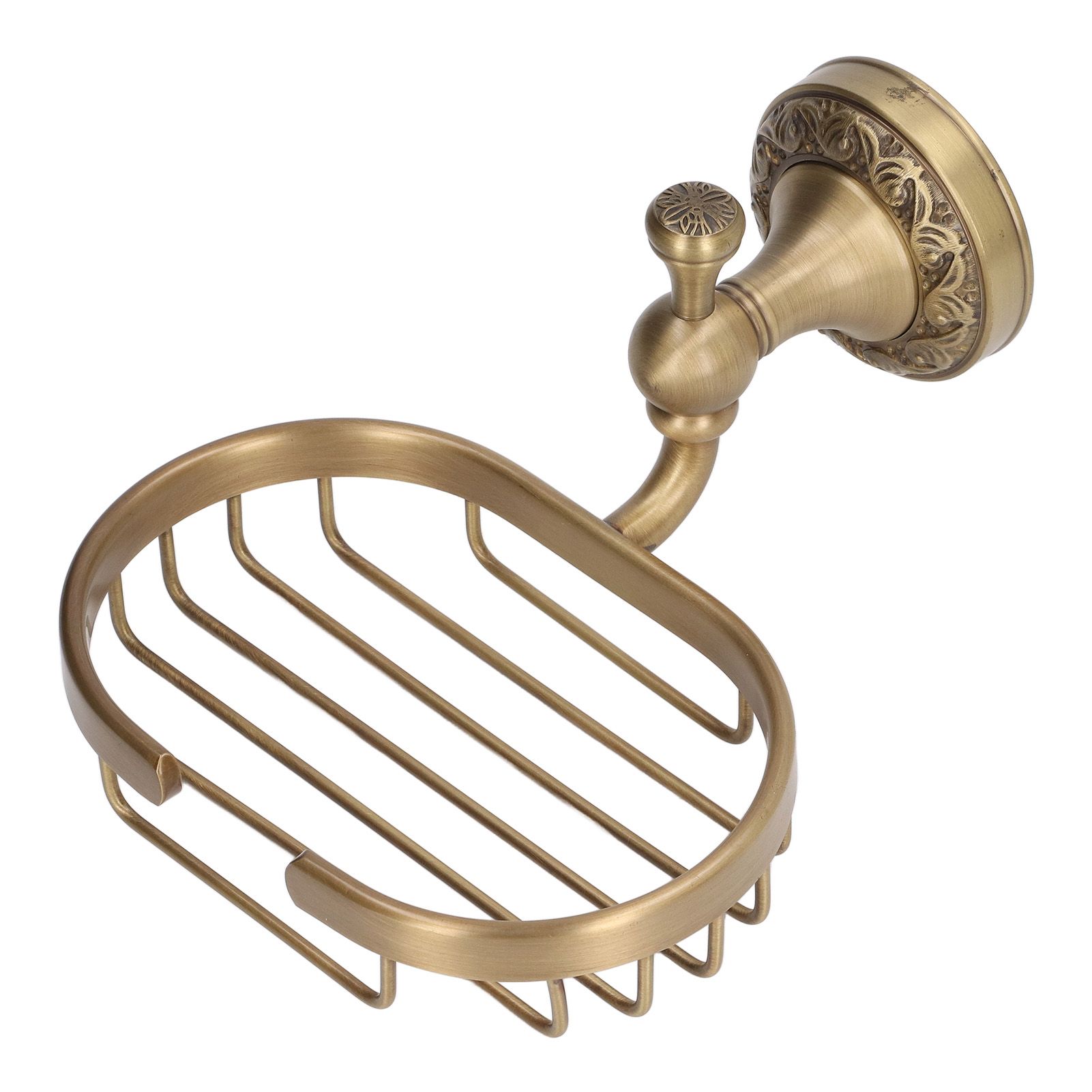 Wall Mounted Bathroom Soap Holder Antique Soap Basket Toilet Soap Tray Rack with Carved Curved — image 6