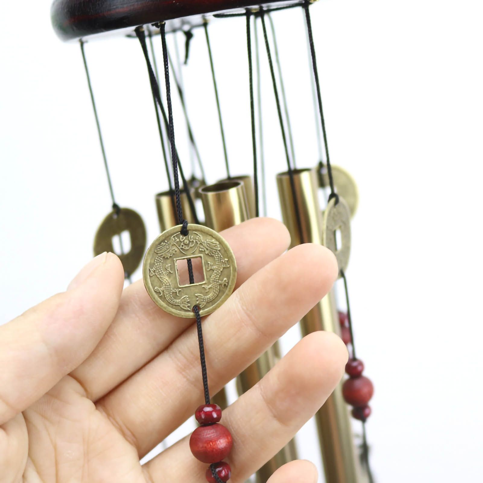Metal Wooden Bell Wind Chimes Wall Hanging Home Decorative Pendants for Door Balcony G 19A — image 3