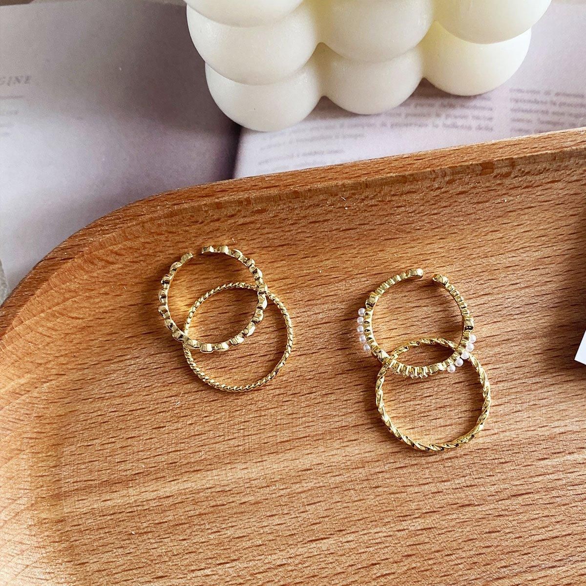 4pcs Simple Design Sense Rings Elegant and Modern Jewelry Set for Advanced Style โ image 6