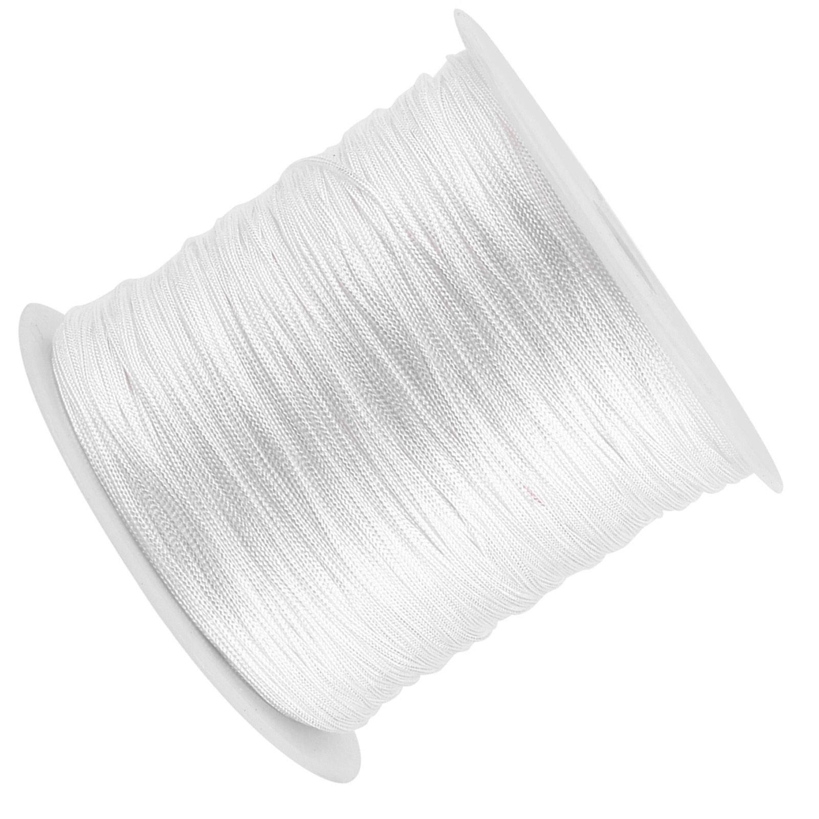 100M x 0.8mm Nylon Chinese Knot Cord Rattail Macrame Shamballa Thread String White — image 2