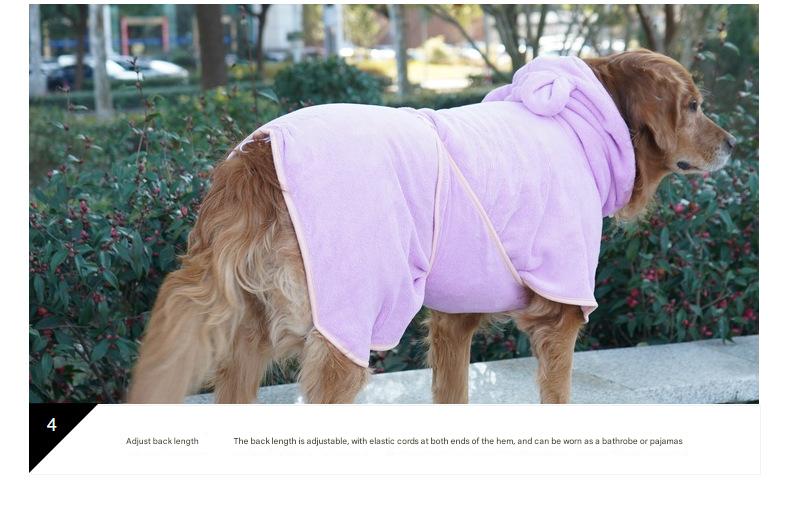 Blue Hooded Dog Bathrobe - Super Absorbent, Adjustable Fit, Cozy Pet Towel (Size: XS) — image 5