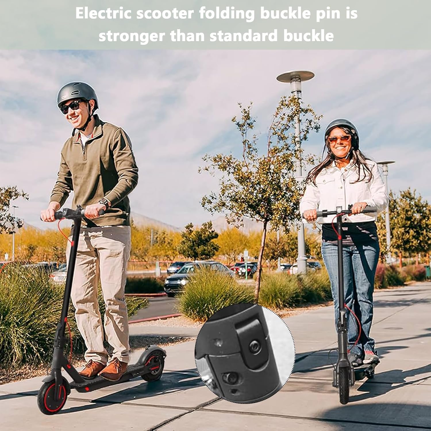 Folding hook lock with iron clasp, compatible with Xiao-Mi M365, reinforced hinge for aluminium folding electric scooters โ image 4