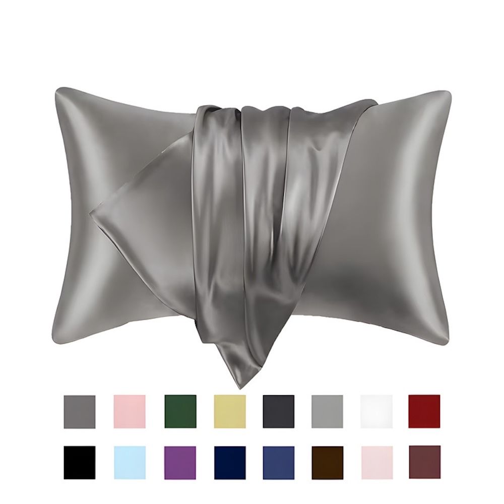 2-Pack Satin Pillowcase, Dark Gray, 50 × 66cm